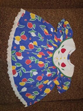 Blue Floral Tulip Kids Vintagw Dress